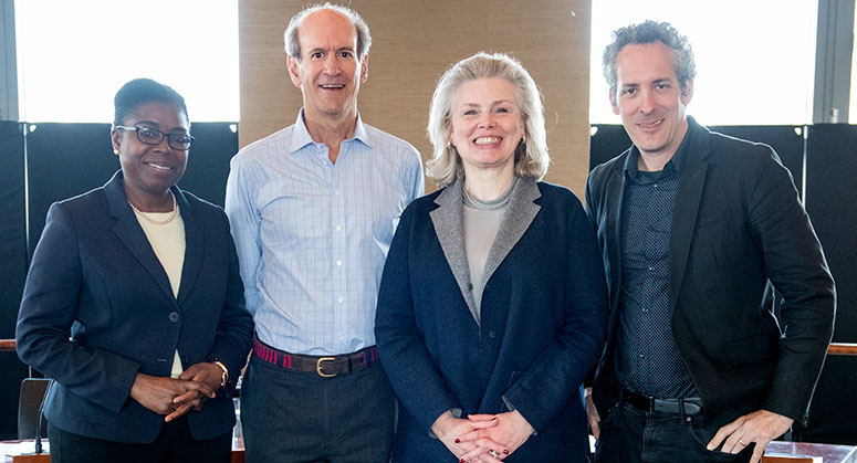 Abiola Makinwa, Peter Solmssen, Pascale Dubois LL.M. ’87, and Brandon Garrett