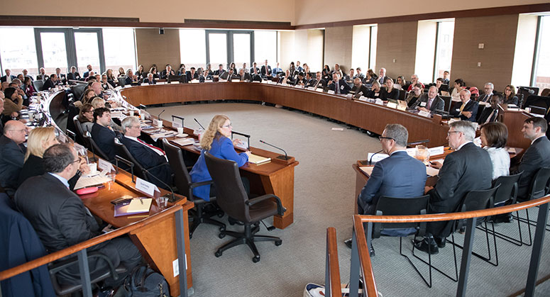 Full room during the annual spring conference