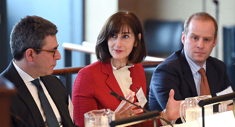 Matthew Levine, Ellen Zimiles, and Justin Lerer speak on the panel