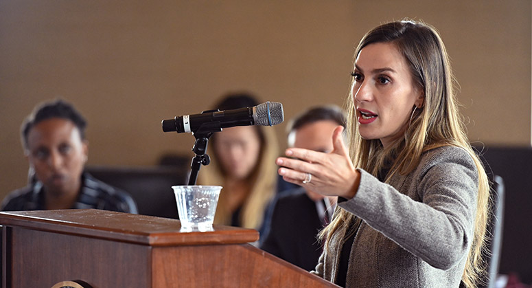 NYS Senator Alessandra Biaggi, District 34, gives keynote address at PCCE Fall 2019 Conference