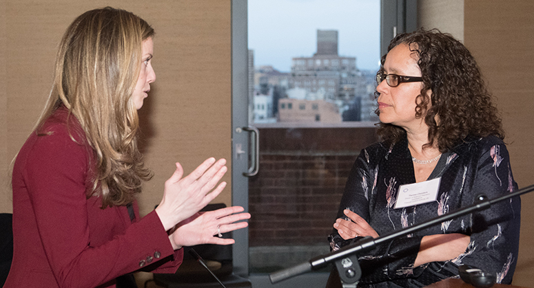 Alicyn Cooley and Therese Chambers in discussion