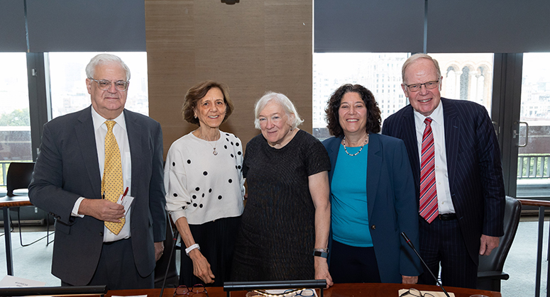 Geoffrey Miller, Joan Amble, Christine Cumming, Maria Vullo and Tom Baxter