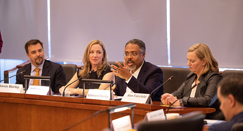 Leonard Bailey speaking on the cybersecurity and critical infrastructure panel