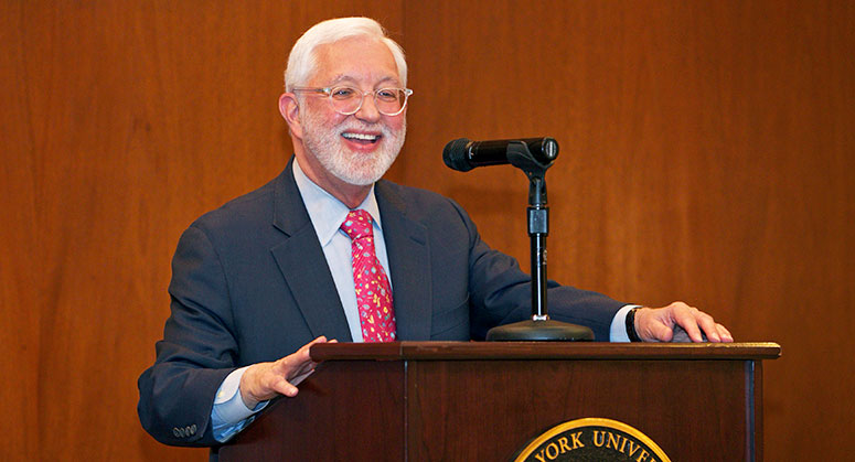 Honorable Jed Rakoff giving one of the keynote speeches