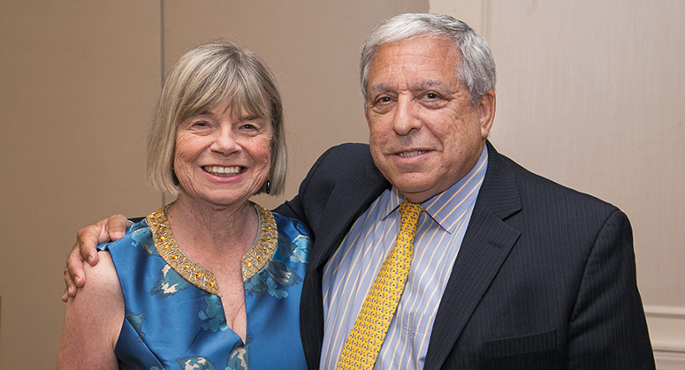 Two alumni standing together at the 2018 NYU Law Reunion