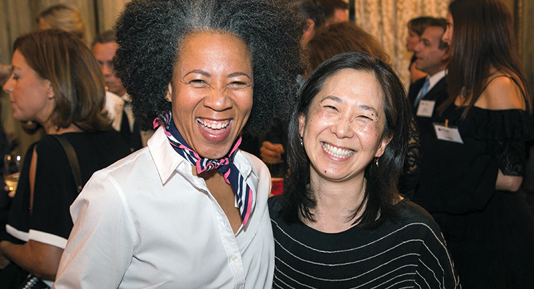 Two alumni standing together at the 2018 NYU Law Reunion