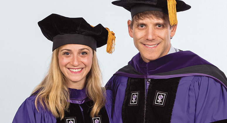 Honorable Anthony P. Savarese Scholar Samantha Reiser with NYU Law Alumni Association President Jonathan Kortmansky ’94