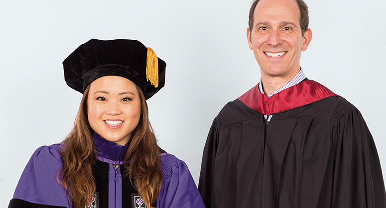 Maite Aquino Scholar (AnBryce Program) Haley Ahn was hooded by Nicholas Rudenstine