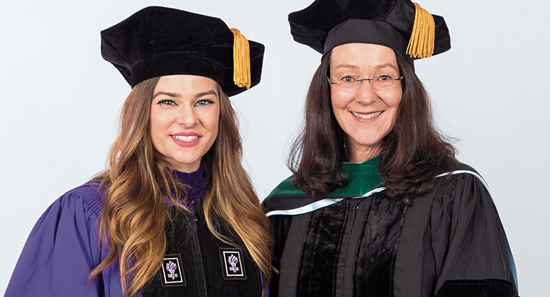 Michelle Musielewicz (Jacob Marley Foundation Scholar in Memory of Christopher Quackenbush ’82, AnBryce Program) was hooded by Gail Quackenbush