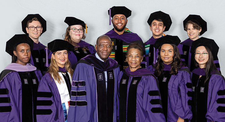 2022 AnBryce Scholars with NYU Law Trustee Anthony Welters ’77 and Beatrice Welters