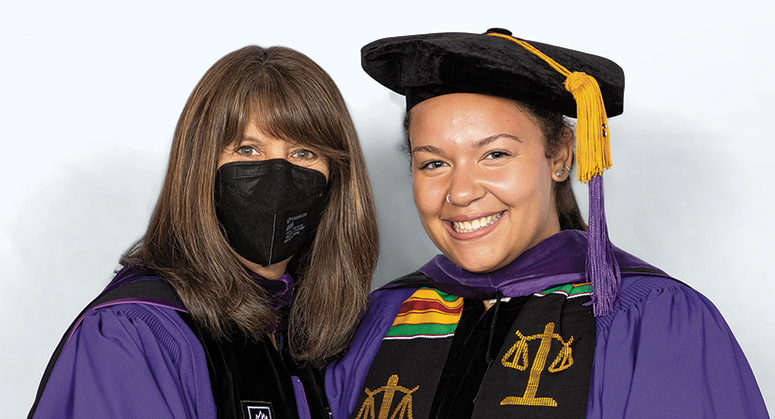 Doris C. and Alan K. Freedman Scholar Hadiya Williams was hooded by NYU Law Trustee Karen Freedman ’80