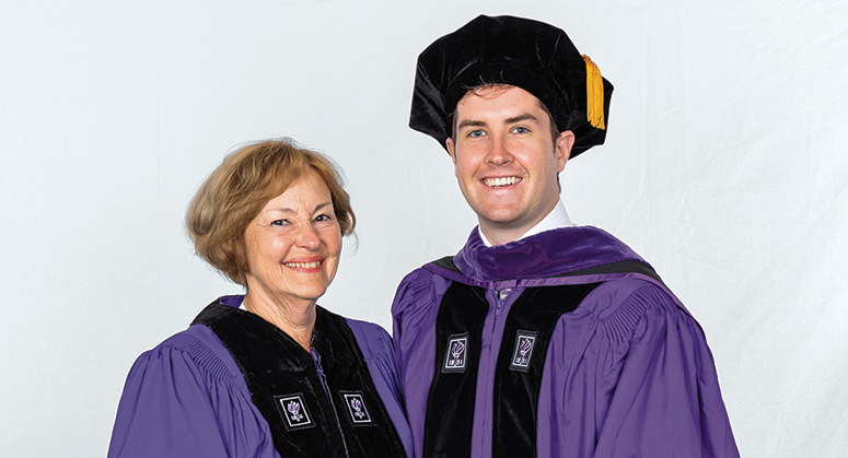 JOHN J. CREEDON SCHOLAR Flynn O’Neill was hooded by Diane Creedon in honor of her late husband, NYU Law Life Trustee John J. Creedon ’55, LLM ’62