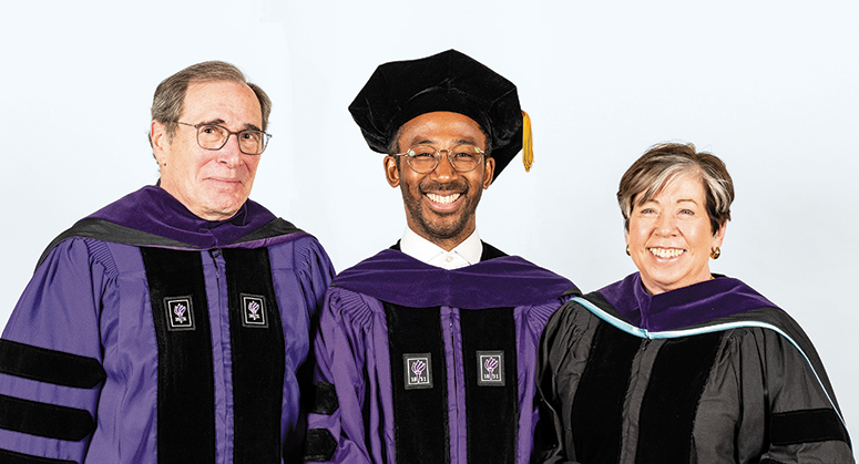 NORDLICHT FAMILY SCHOLAR (GRUNIN CENTER FOR LAW AND SOCIAL ENTREPRENEURSHIP) Kevin Kuate Fodouop was hooded by Ira Nordlicht ’72 and Professor Helen Scott