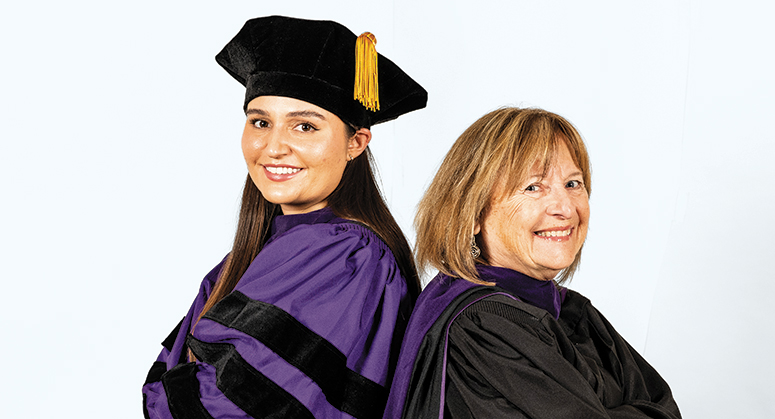 BRICK SUSKO SCHOLAR Farah Modarres was hooded by Christine Susko