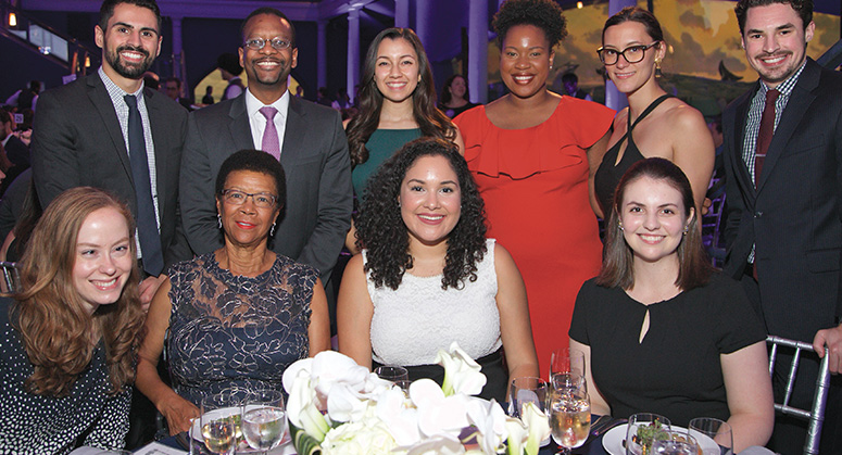 AnBryce Program Scholarship: Professor Troy McKenzie ’00, AnBryce Foundation President Thelma Duggin, and scholars