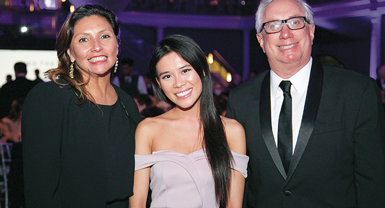 Amy Elizabeth Barrett Memorial Scholarship: Izela Minero, Lillian Wu ’19, and NYU Law Trustee Robert Gold ’84