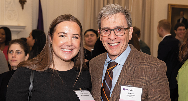 KPMG Scholar Nora Eastham ’23 with Larry Pollack LLM ’88