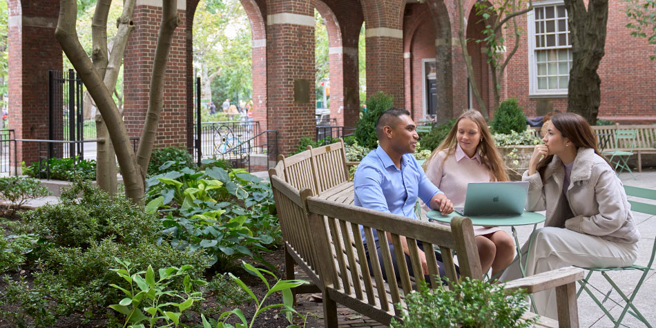 Students in courtyard