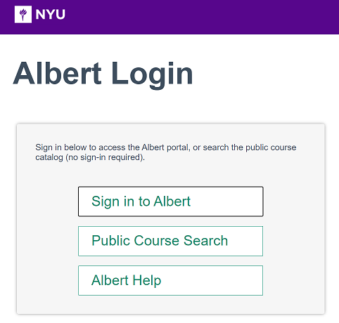 NYU Albert Login