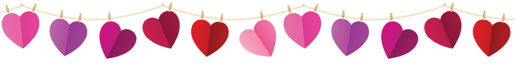 Illustration of paper hearts