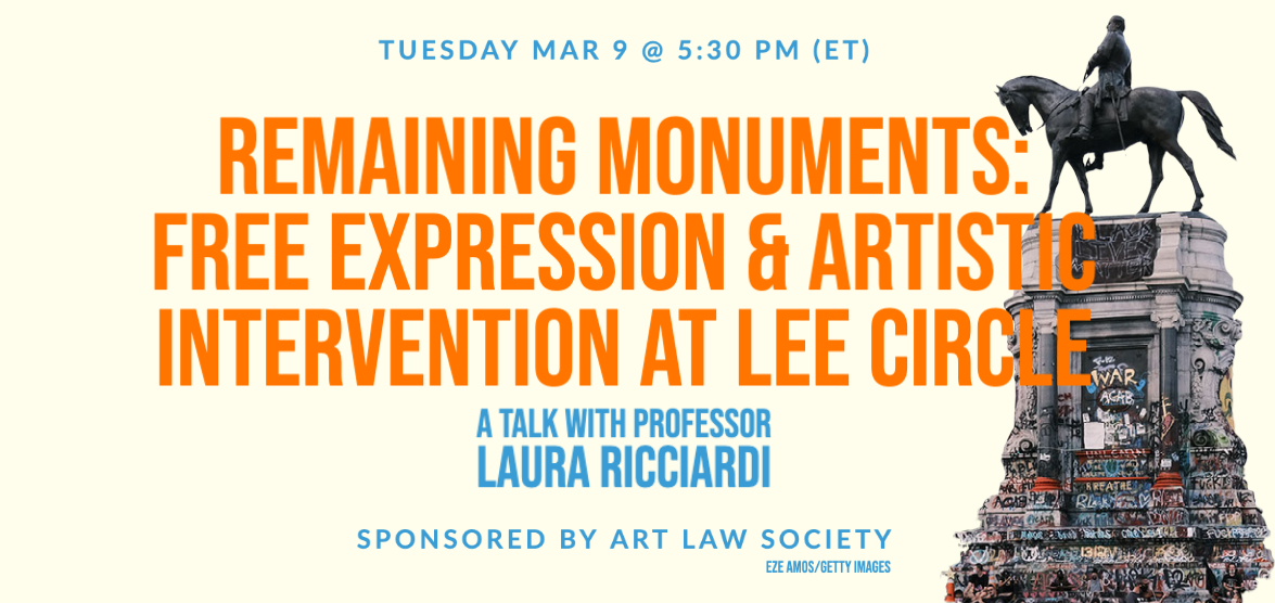 Event poster depicting Robert E. Lee statue