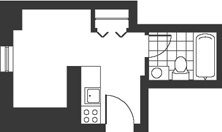 Floorplan of type M apartment 