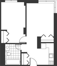 Floor plan of apartment type E