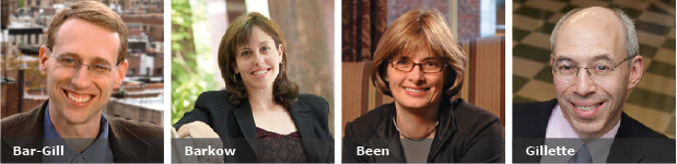 Professors Oren Bar-Gill, Rachel Barkow, Vicki Been, and Clayton Gillette