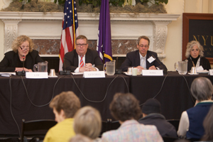 Sylvia Law '68, E. Duncan Getchell Jr., Mark Hall, and Sara Rosenbaum