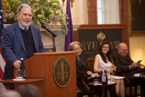 John Sexton, Patricia Williams, Gabrielle Prisco '03, and Norman Dorsen