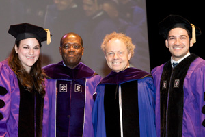 Elana Wilf ’12, Anthony Welters '77, Dean Richard Revesz, and Gerardo Gomez Galvis ’12 