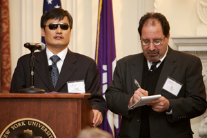 Chen Guangcheng (left) and Ira Belkin '82