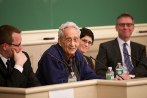 Panelists, left to right: Christopher Reed, Frank Stella, Jane Levine '85, Christopher Sprigman.