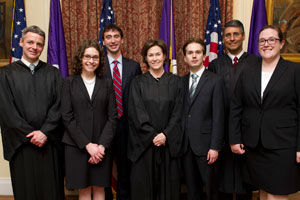 Judges and students at Marden Moot final arguments