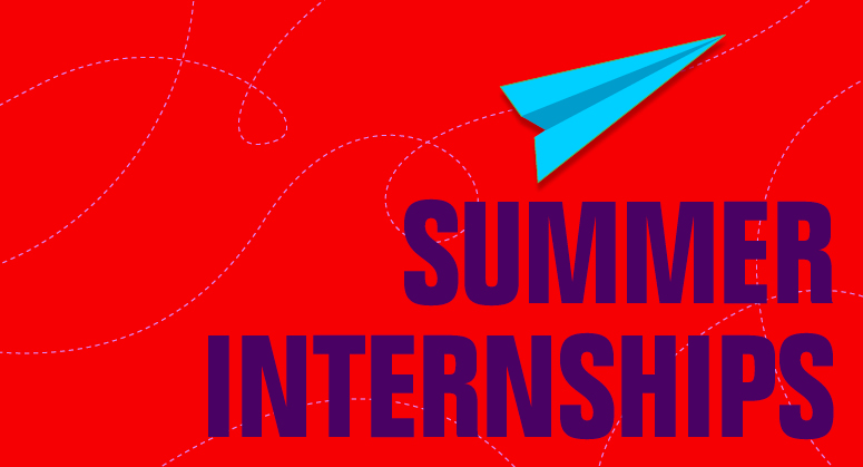 Summer Internships text with paper airplane drawing