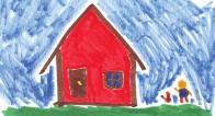 Child's drawing of a house