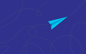 Illustration of a paper airpline flying in the air