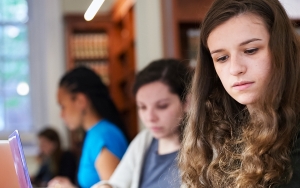 Student studying