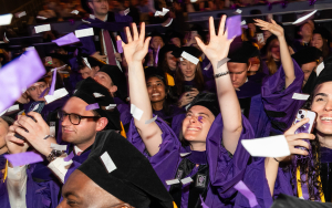 Cheering graduates at NYU Law Convocation 2026