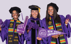 LISA MARIE BOYKIN SCHOLARS Adjoa Walker and Janée Dennis were hooded by NYU Law Trustee Lisa Marie Boykin ’95