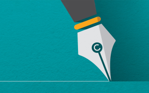 Fountain pen tip with the copyright symbol