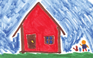 Child's drawing of a house