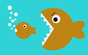 Illustration of large fish eating small fish