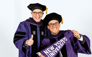 LOURDES AGUILAR, KPMG SCHOLAR Andrés José Sanchez was hooded by Larry Pollack LLM ’88