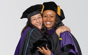JACOB MARLEY FOUNDATION SCHOLAR IN MEMORY OF CHRISTOPHER QUACKENBUSH ’82 (ANBRYCE PROGRAM) Yeabsira Hailu Asrat was hooded by Gail Quackenbush