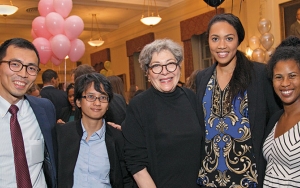 C.v. starr scholars and starr foundation global scholars with NYU Law Board of Trustees Vice Chair Florence Davis ’79