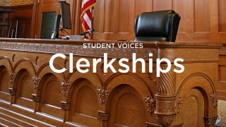 Video title screen still for Student Voices: Clerkships