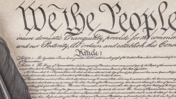 Close up of the Constitution