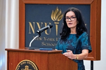 Ruth Mason at lectern