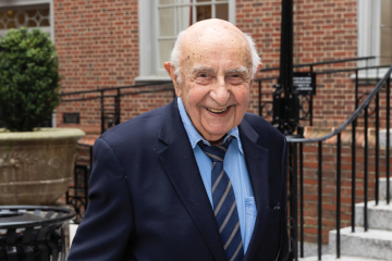 Theodor Meron outside Law School